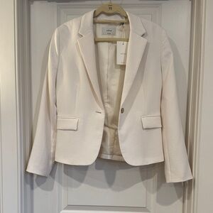 Aritzia Wilfred Cream Tailored Single-Button Blazer
